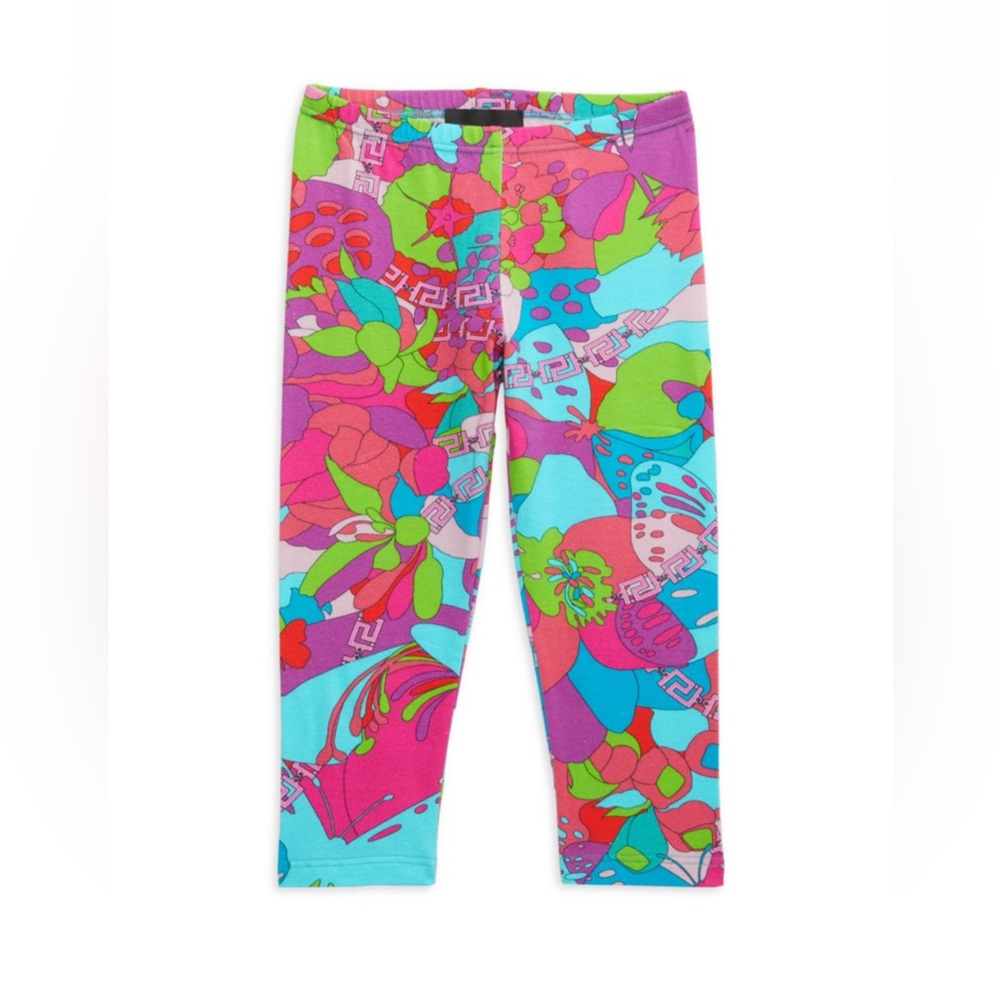 Versace Kids Multicolor Floral Leggings